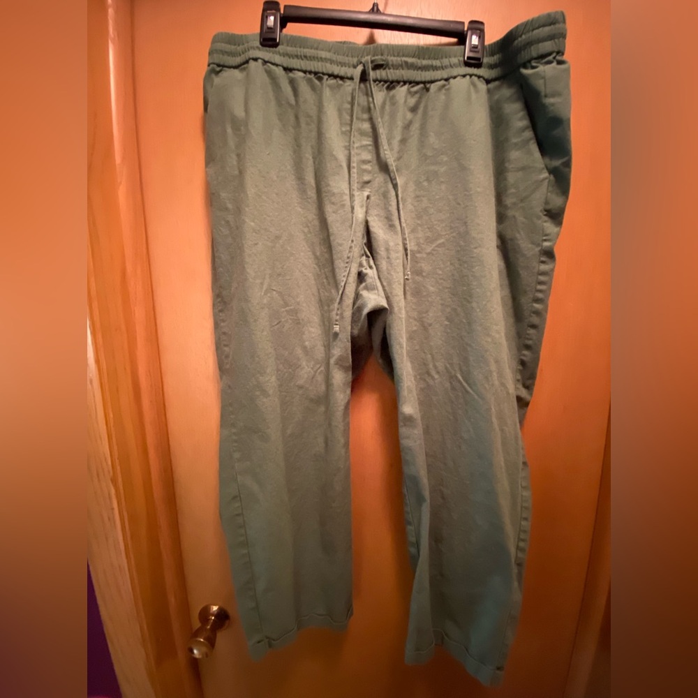 J. Crew Factory women’s plus size cotton-linen drawstring pants size 18
